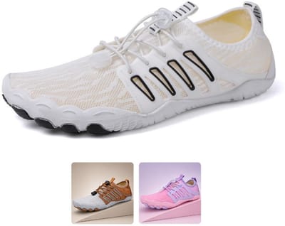 DOTALES - SlipStep barefoot schoenen Weiss-Schwarz 36