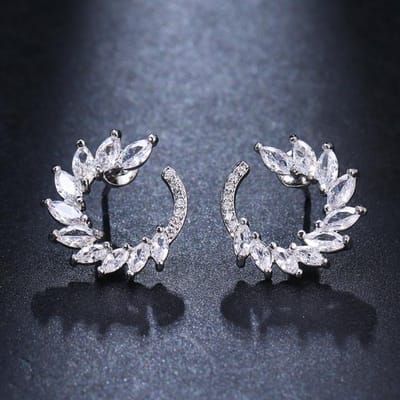 Emmaya Goedkope Dames Oorbellen Hoge Kwaliteit Aaa Heldere Kleur Cubic Zirconia Steen Bloem Oorbel Fabrieksprijs
