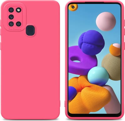 Cadorabo Hoesje geschikt voor Samsung Galaxy A21s in FLUID ROOD - Beschermhoes gemaakt van flexibel TPU silicone Cover Fluid Case