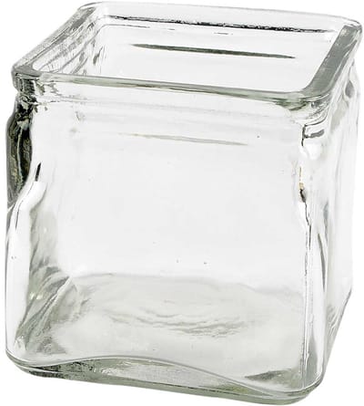 Vierkant glas, H: 10 cm, afm 10x10 cm, 12 stuk/ 1 doos