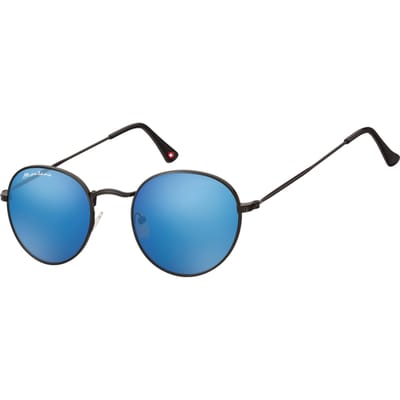 Zonnebril Montana mat zwart Revo met blauw glas