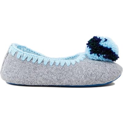 White Stuff Pom Felt Ballet Slipper Mid Grey Size: 5 | Loafers Outlet | Dames | Blauw