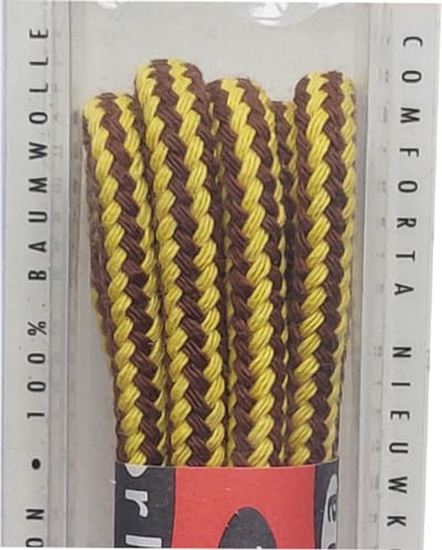 Marla Veter - Bruin/Geel - Meerkleurig - Rond - Koord Veters - Lengte 90 cm - Dikte 4,5 mm - Schoenveter
