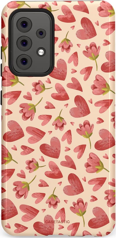 Casetastic Hoesje Geschikt voor Samsung A52 (4G/5G/s) - Stijlvolle Beschermende Duo-layer Case - Verbonden Hartjes