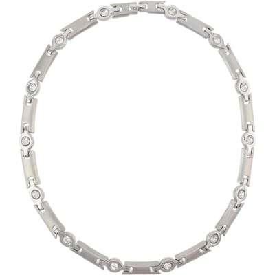 Behave – Ketting – Zilverkleurig – Mat & Glanzend – Kristal – 45 cm