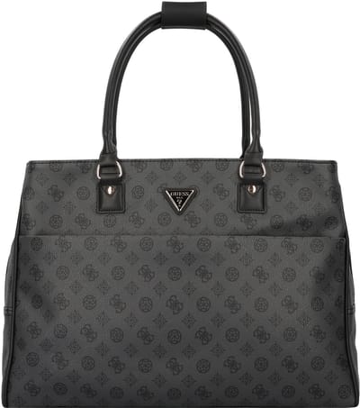 GUESS Reistas Schoudertas met laptopvak Wilder Shopper Tote Charcoal Donkergrijs