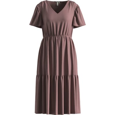 s.Oliver Qs Dresses Mauve Maat: 36 | Midi Jurken Outlet | Dames | Roze