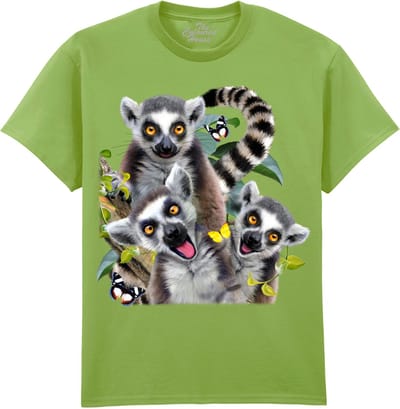 Ringstaart Maki Lemur Selfie The Coloured House T-shirt XXL