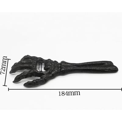 Dobeli 7.2'' Gietijzeren Skelet Hand Flesopener Geestenfestival Metaal Middenhandsbeen Vinger Drank Bier Dop Openingsgereedschap zwart