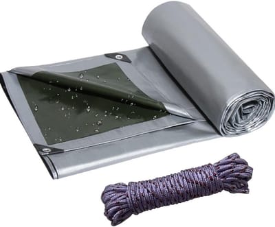 Waterdicht afdekzeil 180 g/m² PE – UV-bestendig en scheurvast zeil voor tuinmeubelen, zwembad en camping (2 x 4 m)