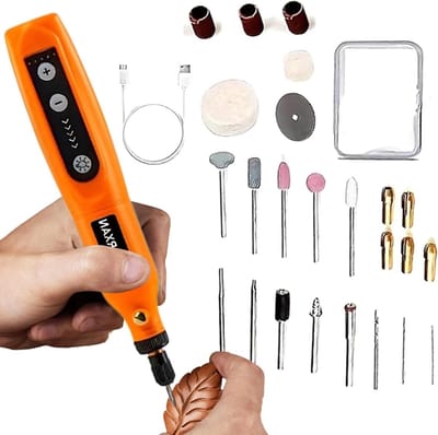 Professionele etspen, 3,2 mm spantanggraveur, houtgraveerpen, professioneel graveergereedschap, roterende graveur met 5 snelheden, verstelbare graveerpen voor sieraden, hout, metaal, steen, glas,