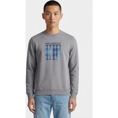 Karl Lagerfeld Dark Grey Sweat Crewneck Maat: XS | Sweaters Outlet | Heren | Grijs
