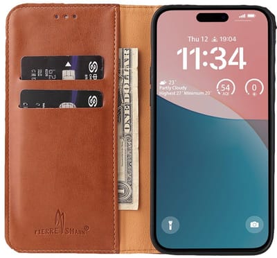 Mobiq - Premium Business Wallet geschikt voor iPhone 17 Portemonnee Hoes - bruin