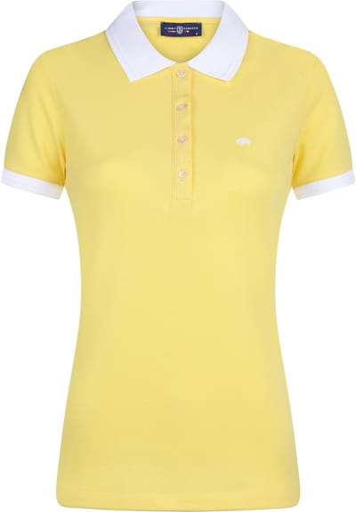 Jimmy Sanders Polo Shirt Korte Mouw Katoenen Pique Dames Geel - S