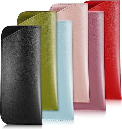 Zachte leren brillenkoker voor mannen en vrouwen - waterdichte, draagbare brillenkoker voor het opbergen van myopie- en leesbrillen in diverse kleuren zoals paars, rood, roze en groen