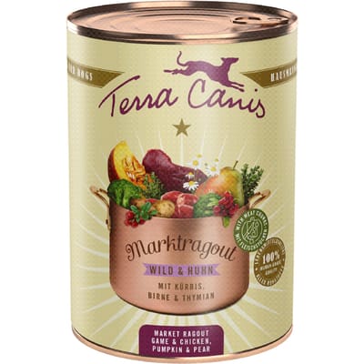 Voordeelpakket Terra Canis Marktragout 12 x 385 g - Wild & Kip met Pompoen, Peer & Tijm