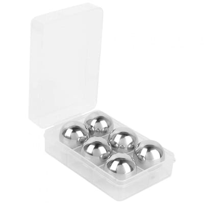 JHUBERS- IJsblokjesmachine - Roestvrijstalen IJsblokjes - 6 Stuks - Voor Whisky/Cocktails - Smaakneutraal - Gezond en Veilig - Koelballen