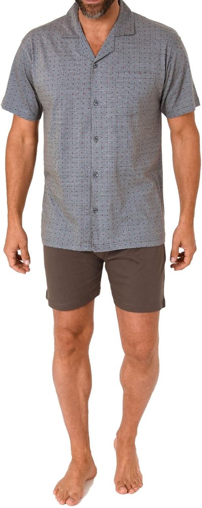 Normann herenpyjama met korte mouwen en knoopsluiting, ook in oversizes