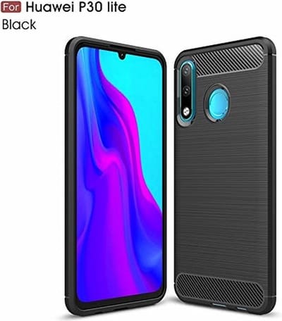 Ntech Soft Brushed TPU Hoesje Geschikt voor Huawei P30 Lite / P30 Lite New Edition - Matt Zwart