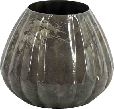 HomeBound by KY | Vaas metaal moon grey | bloemenvaas
