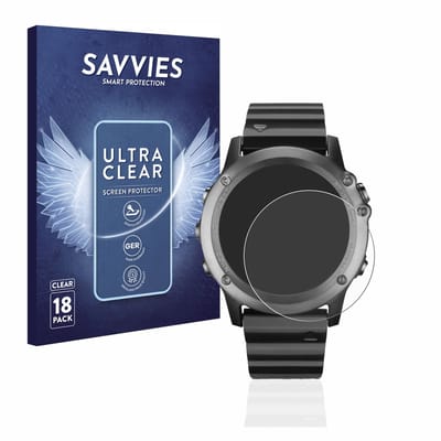 Savvies - Screenprotector voor Garmin fenix 3 / 3 HR - Folie Beschermfolie transparant 18 Stuks