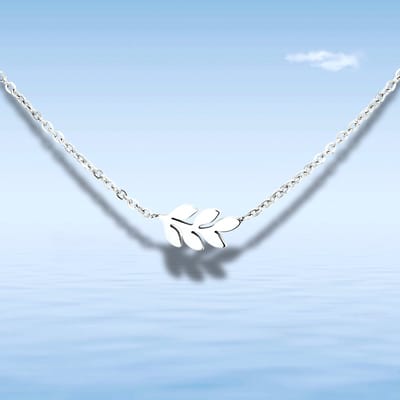 Collier - ketting - staal - lengte 45 cm - blad