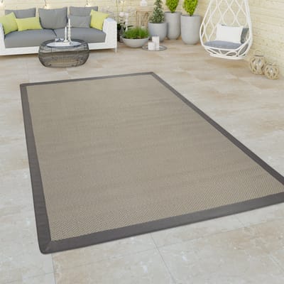 Paco Home Binnen- en buitentapijt voor balkon of terras, sisallook, in grijs, groen en verschillende kleuren 120x170 cm