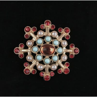 Vintage Paleisstijl Vrouwen Meisjes Mode Kristallen Kruis Broche Badges Design Broque Dame Banket Feest Speld Sieraden Gespen brown