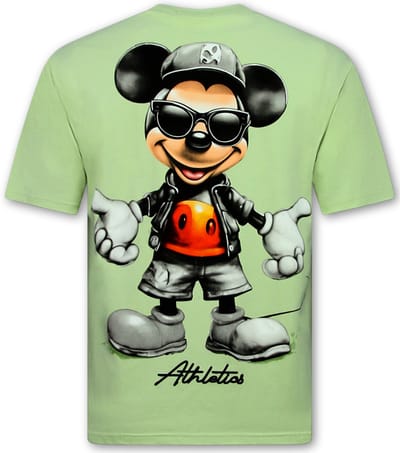 T shirt Heren - Funny Shirt Mouse - T shirt Heren met Print Grappig - Heren Tshirt met Opdruk -1975- Groen