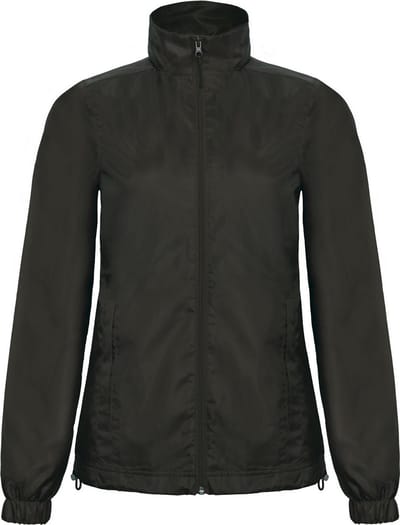B&C Dames/dames ID.601 Douchebestendig Windbrekerjasje met kap (Zwart)