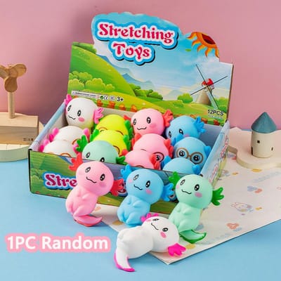 Mignon Axolotl Jouet Squishy Animal Dessin Animé Squeeze Rebond Lent Jouet Squishy Balle Anti-Stress Soulagement du Stress Cadeau Enfants Jouet Amusant Décoration de Fête blue