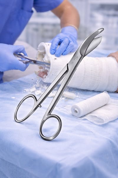 Belux surgical instruments / Bruns Gipsschaar 24 cm – Gladde Snijbladen – RVS – Professionele Verband- en Gipsschaar