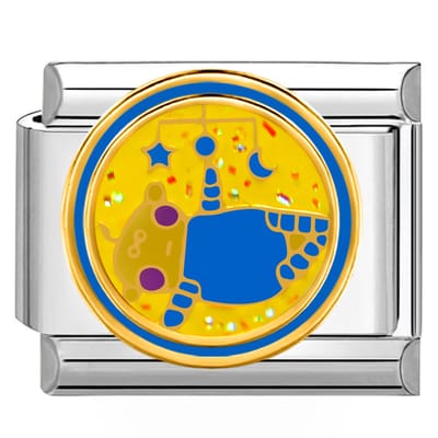 Quiges - Schakel - Bedel - 9mm - charms - Jongen speelt met speelgoed - Geschikt voor - armband - Schakelarmband - italy bedels armband