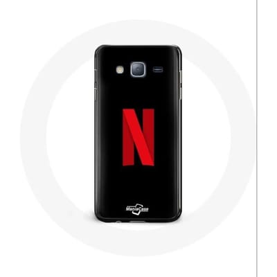 Coque - Netflix - Samsung Galaxy J3 2016 - Logo rouge - Protection - Rigide noir