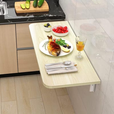 Inklapbaar Wandbureau - Opklaptafel Wandmontage - Ruimte Besparen - Hoog Draagvermogen - 60x40cm - Esdoorn