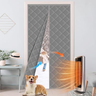 Magnetisch Deurgordijn - Isolerende Deurhoes - Tocht Vrij Houden - Versterkt Polyester - 30 x 80 Inch - Zwart