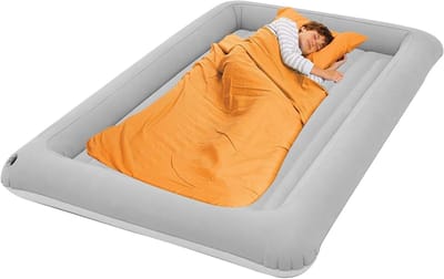 Opblaasbaar Kinderbed - Reis Matras - Veilig Slapen - Afneembaar Binnenkussen - 156x100x30cm - Veelkleurig