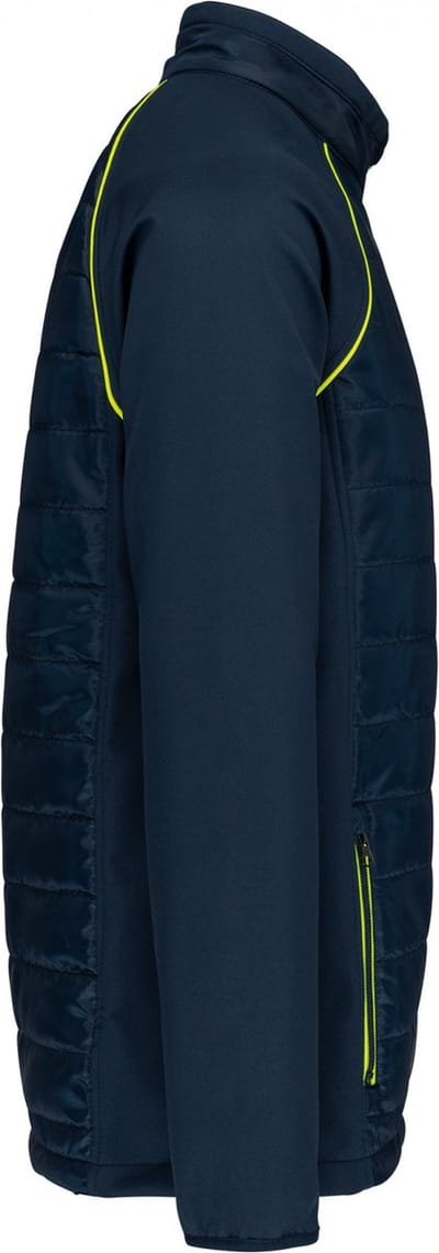 WK. Designed To Work Jas Day To Day in twee stoffen unisex WK6147 - Navy / Fluorescent Yellow - XS