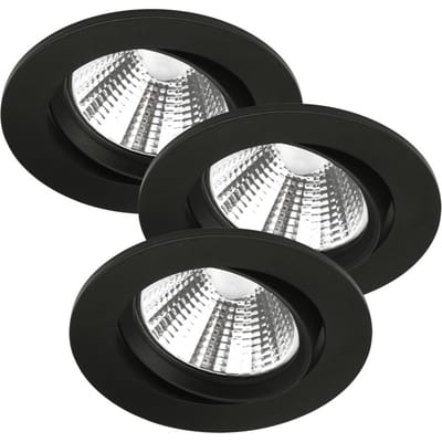 Nordlux LED plafondinbouwspot Freemont 2.700K per 3, zwart