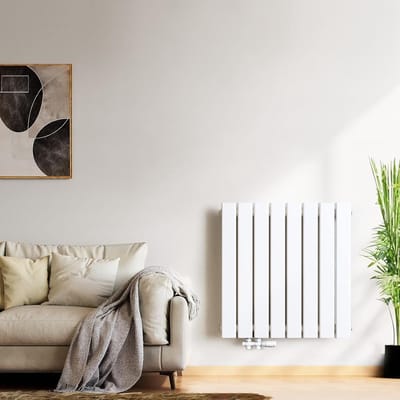 Badkamer Radiator - Paneel Verwarming - Ruimte Verwarmen - Plat Design - 630 x 620 mm - Wit