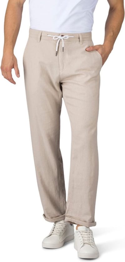 riverso Heren Chino Broek RIVMarco regular/straight Beige S Volwassenen Linnen zomerbroek
