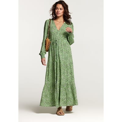 Shiwi Azores Dress Poolside Paisley Kelly Green Maat: XS | Blousejurken Outlet | Dames | Groen