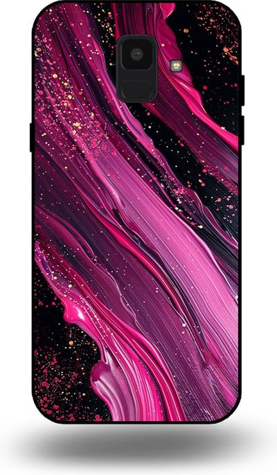 Smartphonica Telefoonhoesje geschikt voor Samsung Galaxy A6 2018 met marmer opdruk - TPU backcover case marble design - Paars Roze geschikt voor Samsung Galaxy A6 2018