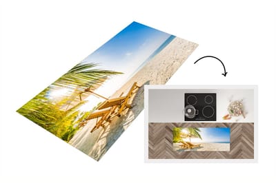 Keukenloper - Loper keuken - Strandstoel - Palmboom - Lucht - 120x50 cm - Keukenloper vinyl