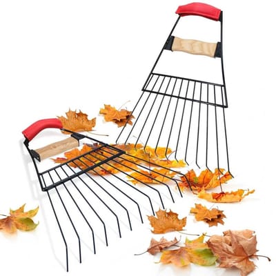 Dailygoods- Bladschep Robuust Staal - Grote Bladgrijper - Bladgrijper met Steel - Tuinopruiming - 42 x 35,5 cm - Lichtgewicht 1,0 kg