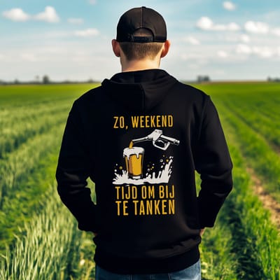 AGRIFANS® Tijd om bij te Tanken - Heren Hoodie - S