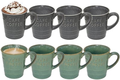 Secret de gourmet Koffiemokken - 8x stuks - 200 ml - kleuren gemixt