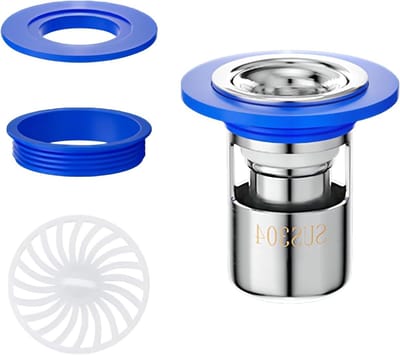 Vloerafvoer met Strainer, 304 RVS, Anti-Geuroverlast, Terugstroombeveiliging, 38mm, Ideaal voor Badkamer en Keuken