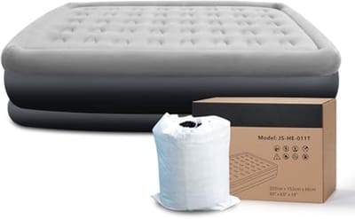 Opblaasbaar matras met elektrische pomp - Dubbel luchtbed voor camping of thuisgebruik 203 x 152 x 46 cm