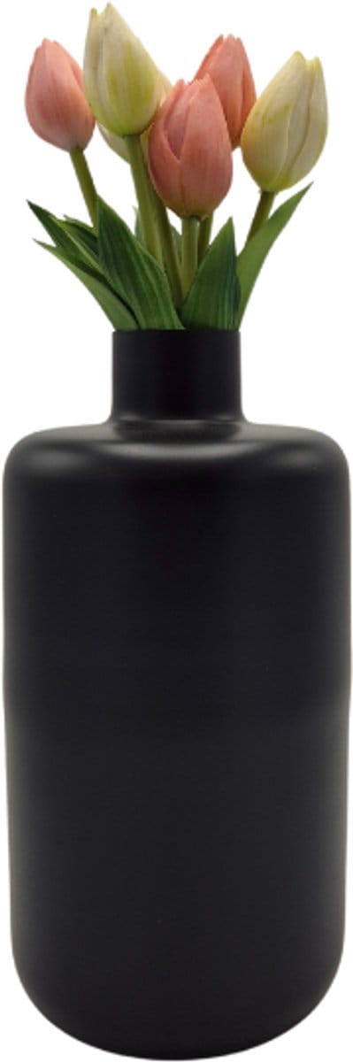 Deco4yourhome®- Vaas - 27 - Iris - Metaal - Zwart